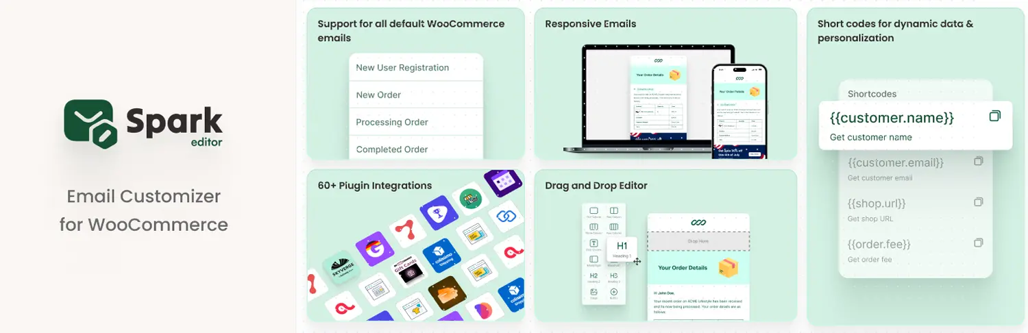 6 Best WooCommerce Email Customizer Plugins Email Customizer for WooCommerce – Spark Editor
