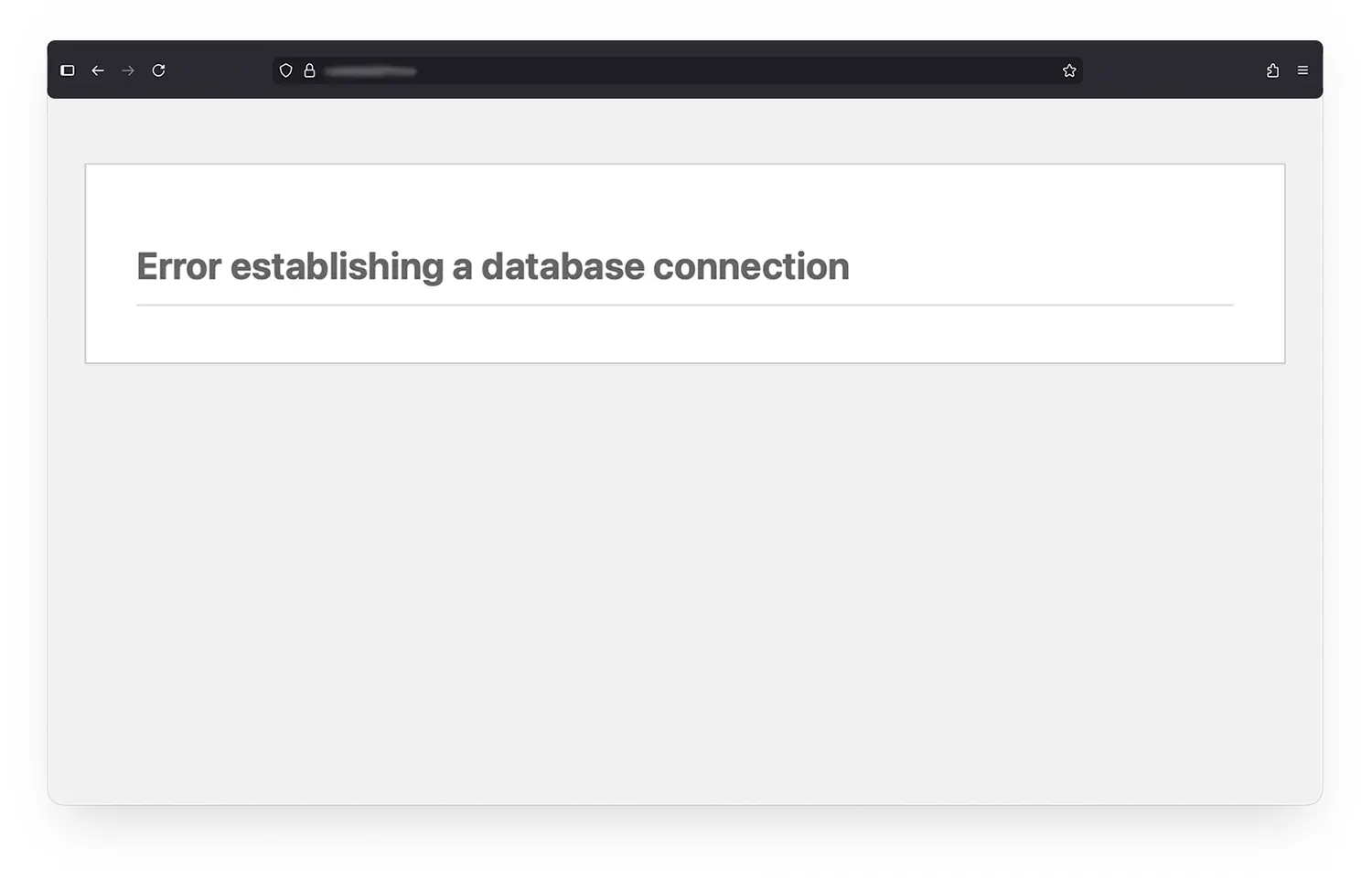Error Establishing a Database Connection